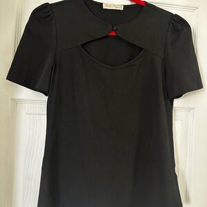 Black Women's Top Belle Poque Medium Retro Vintage Rockabilly